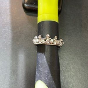 Silvertone Crown Ring